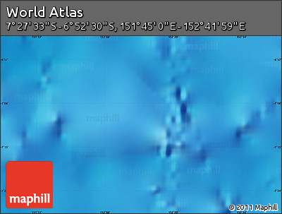 Physical Map of the Area around 7° 10' 2" S, 152° 13' 29" E