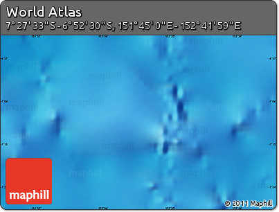Physical Map of the Area around 7° 10' 2" S, 152° 13' 29" E