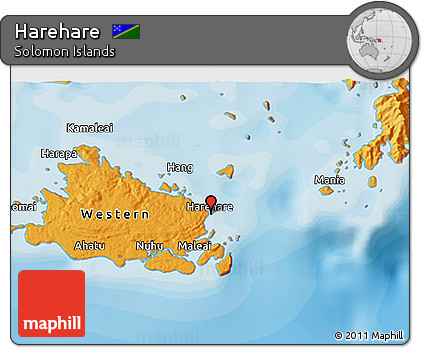 Political 3D Map of Harehare