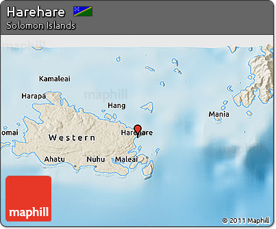 Shaded Relief 3D Map of Harehare