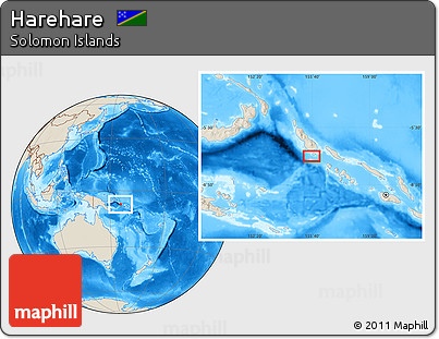 Shaded Relief Location Map of Harehare