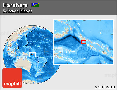 Shaded Relief Location Map of Harehare