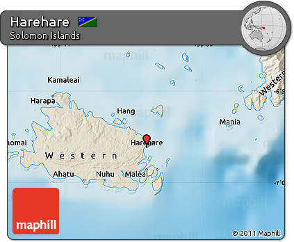 Shaded Relief Map of Harehare