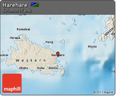 Shaded Relief Map of Harehare