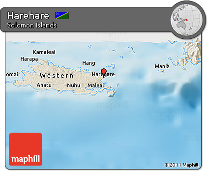 Shaded Relief Panoramic Map of Harehare