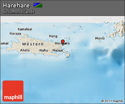 Shaded Relief Panoramic Map of Harehare