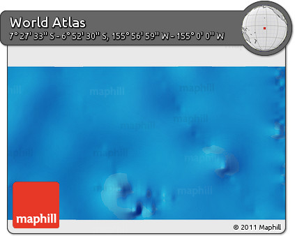 Shaded Relief 3D Map of the Area around 7° 10' 2" S, 155° 28' 29" W