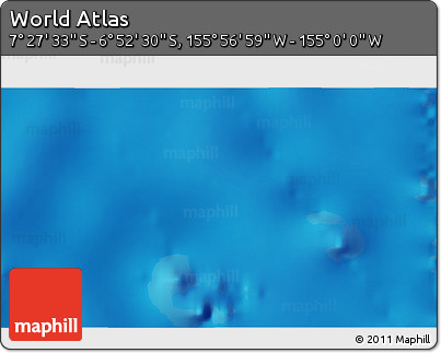 Shaded Relief 3D Map of the Area around 7° 10' 2" S, 155° 28' 29" W