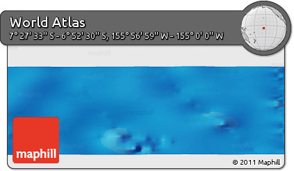 Physical Panoramic Map of the Area around 7° 10' 2" S, 155° 28' 29" W