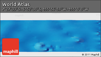Physical Panoramic Map of the Area around 7° 10' 2" S, 155° 28' 29" W