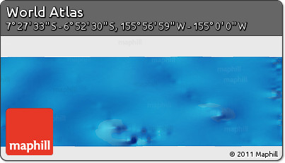 Physical Panoramic Map of the Area around 7° 10' 2" S, 155° 28' 29" W