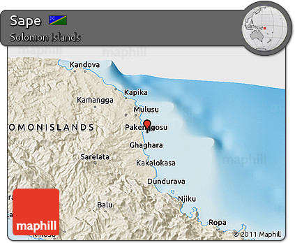 Shaded Relief 3D Map of Sape