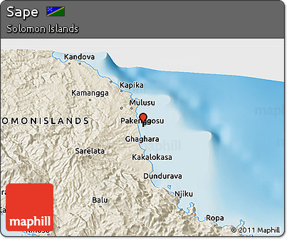Shaded Relief 3D Map of Sape