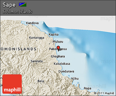 Shaded Relief 3D Map of Sape