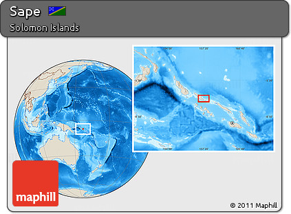 Shaded Relief Location Map of Sape