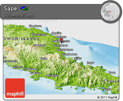 Physical Panoramic Map of Sape