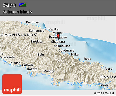 Shaded Relief Panoramic Map of Sape