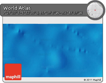 Shaded Relief 3D Map of the Area around 7° 10' 2" S, 157° 10' 30" W