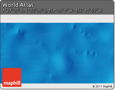 Shaded Relief 3D Map of the Area around 7° 10' 2" S, 157° 10' 30" W