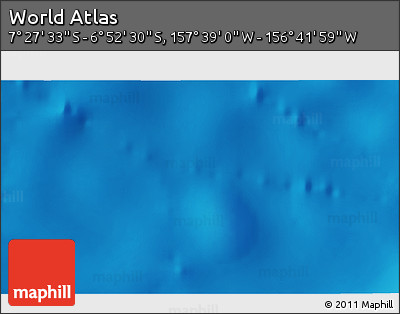 Shaded Relief 3D Map of the Area around 7° 10' 2" S, 157° 10' 30" W