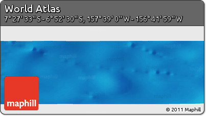 Shaded Relief Panoramic Map of the Area around 7° 10' 2" S, 157° 10' 30" W
