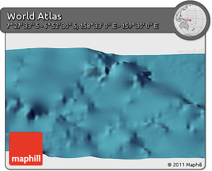 Satellite 3D Map of the Area around 7° 10' 2" S, 159° 1' 30" E