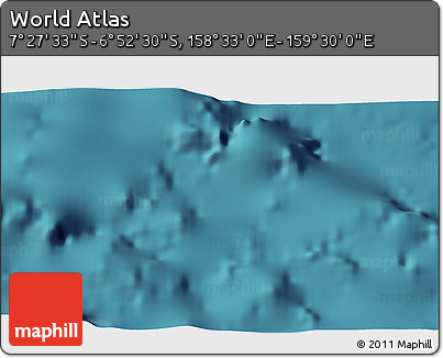 Satellite 3D Map of the Area around 7° 10' 2" S, 159° 1' 30" E