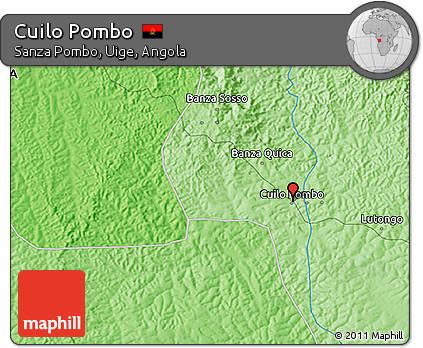 Political 3D Map of Cuilo Pombo