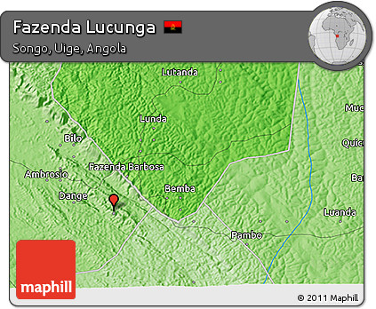 Political 3D Map of Fazenda Lucunga
