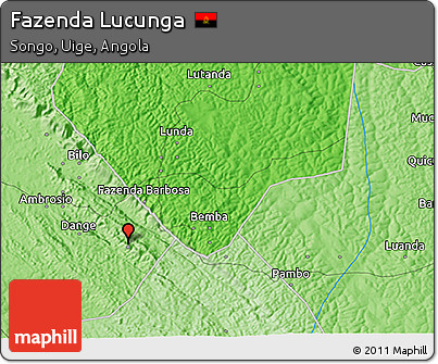 Political 3D Map of Fazenda Lucunga