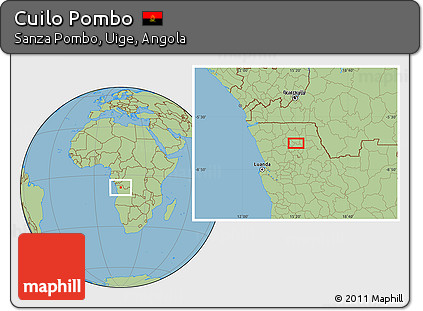 Savanna Style Location Map of Cuilo Pombo