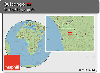 Savanna Style Location Map of Quicongo