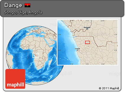 Shaded Relief Location Map of Dange