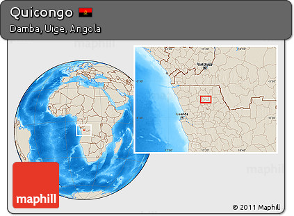 Shaded Relief Location Map of Quicongo