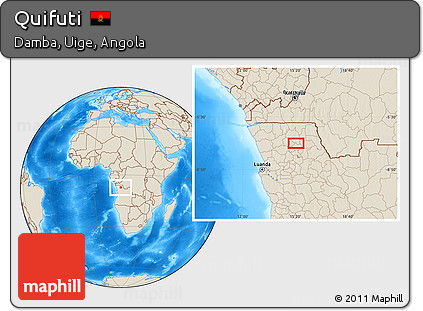 Shaded Relief Location Map of Quifuti