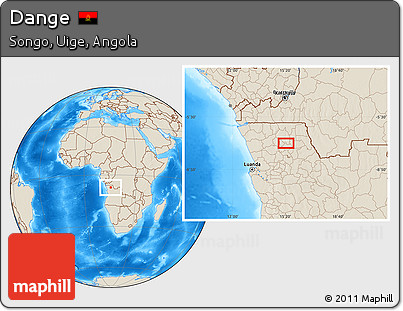 Shaded Relief Location Map of Dange
