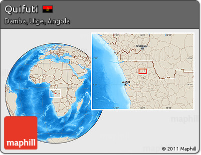 Shaded Relief Location Map of Quifuti