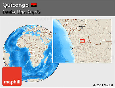 Shaded Relief Location Map of Quicongo