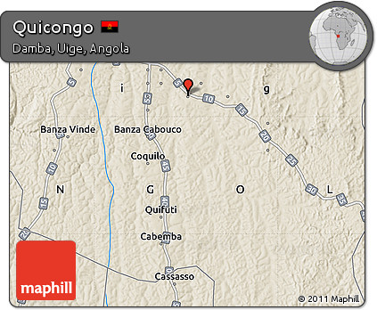 Shaded Relief Map of Quicongo