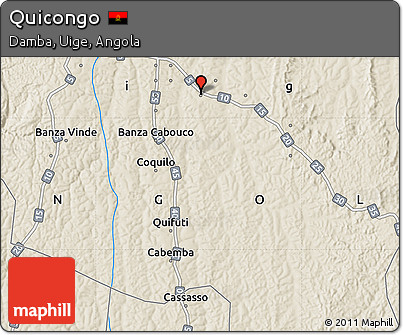 Shaded Relief Map of Quicongo