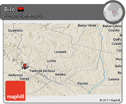 Shaded Relief Panoramic Map of Bilo