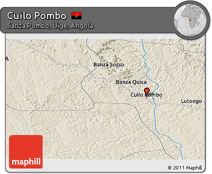 Shaded Relief Panoramic Map of Cuilo Pombo