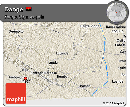 Shaded Relief Panoramic Map of Dange