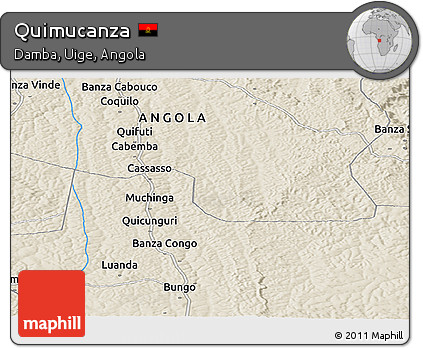 Shaded Relief Panoramic Map of Quimucanza