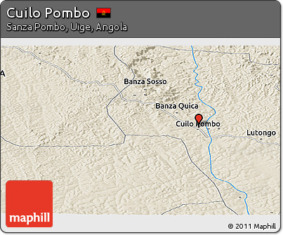 Shaded Relief Panoramic Map of Cuilo Pombo