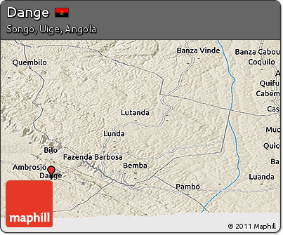 Shaded Relief Panoramic Map of Dange