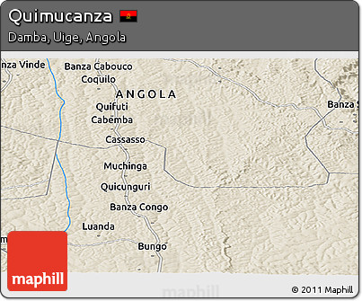 Shaded Relief Panoramic Map of Quimucanza