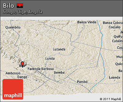 Shaded Relief Panoramic Map of Bilo