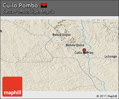 Shaded Relief Panoramic Map of Cuilo Pombo