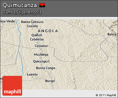 Shaded Relief Panoramic Map of Quimucanza